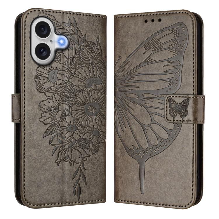 เคสโทรศัพท์หนังลายนูนรูปผีเสื้อ สำหรับ iPhone 17e / 16e, iPhone 17 Pro Max, iPhone 17 Pro, iPhone 17, iPhone Air, iPhone 16 Pro Max