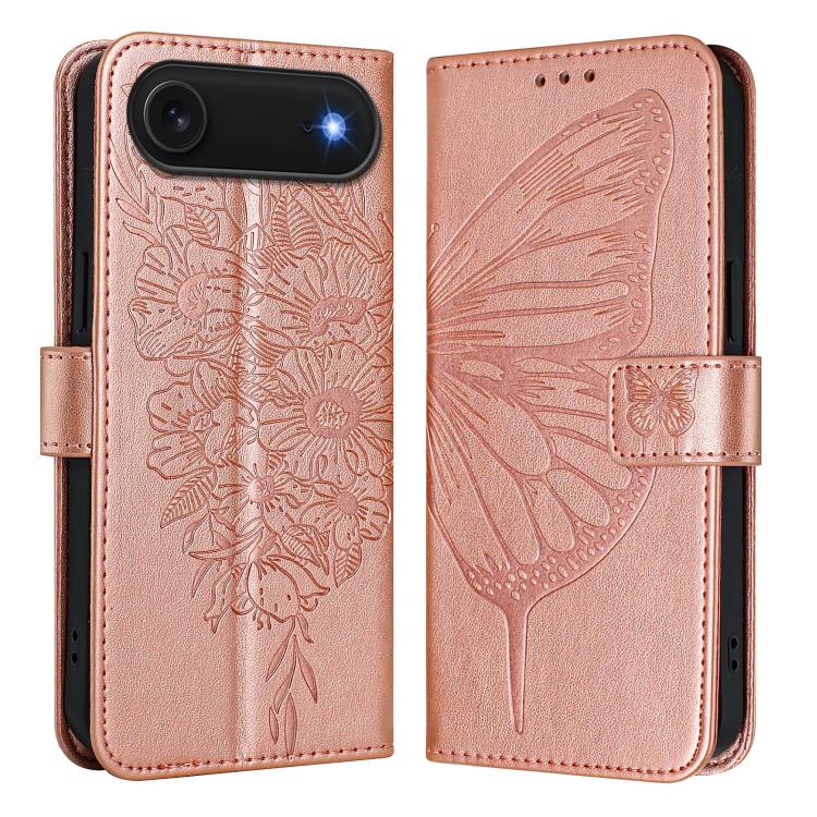 เคสโทรศัพท์หนังลายนูนรูปผีเสื้อ สำหรับ iPhone 17e / 16e, iPhone 17 Pro Max, iPhone 17 Pro, iPhone 17, iPhone Air, iPhone 16 Pro Max