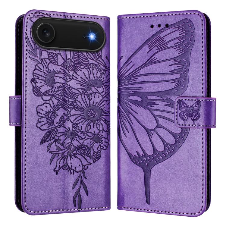 เคสโทรศัพท์หนังลายนูนรูปผีเสื้อ สำหรับ iPhone 17e / 16e, iPhone 17 Pro Max, iPhone 17 Pro, iPhone 17, iPhone Air, iPhone 16 Pro Max
