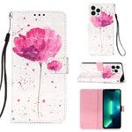 เคสโทรศัพท์หนังพับแนวนอนลายภาพวาด 3 มิติ สำหรับ iPhone 16 Pro, สำหรับ iPhone 16 Plus, สำหรับ iPhone 16, สำหรับ iPhone 15 Pro Max, สำหรับ iPhone 15 Pro, สำหรับ iPhone 15 Plus