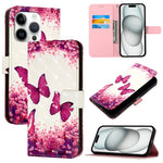 เคสโทรศัพท์หนังพับแนวนอนลายภาพวาด 3 มิติ สำหรับ iPhone 16 Pro, สำหรับ iPhone 16 Plus, สำหรับ iPhone 16, สำหรับ iPhone 15 Pro Max, สำหรับ iPhone 15 Pro, สำหรับ iPhone 15 Plus