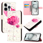 เคสโทรศัพท์หนังพับแนวนอนลายภาพวาด 3 มิติ สำหรับ iPhone 16 Pro, สำหรับ iPhone 16 Plus, สำหรับ iPhone 16, สำหรับ iPhone 15 Pro Max, สำหรับ iPhone 15 Pro, สำหรับ iPhone 15 Plus