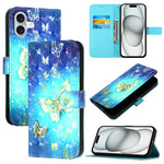 เคสโทรศัพท์หนังพับแนวนอนลายภาพวาด 3 มิติ สำหรับ iPhone 16 Pro, สำหรับ iPhone 16 Plus, สำหรับ iPhone 16, สำหรับ iPhone 15 Pro Max, สำหรับ iPhone 15 Pro, สำหรับ iPhone 15 Plus