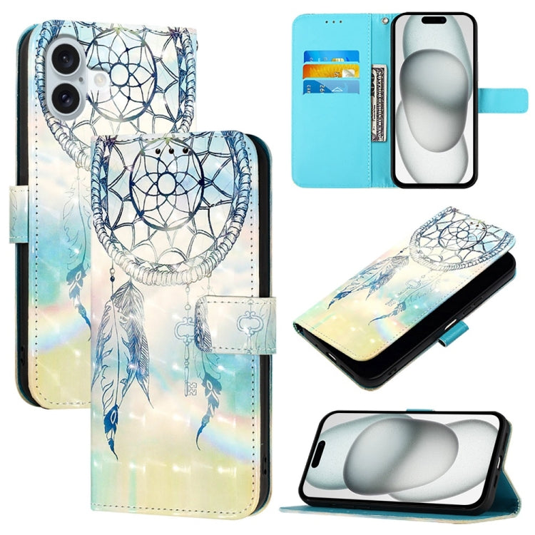 เคสโทรศัพท์หนังพับแนวนอนลายภาพวาด 3 มิติ สำหรับ iPhone 16 Pro, สำหรับ iPhone 16 Plus, สำหรับ iPhone 16, สำหรับ iPhone 15 Pro Max, สำหรับ iPhone 15 Pro, สำหรับ iPhone 15 Plus