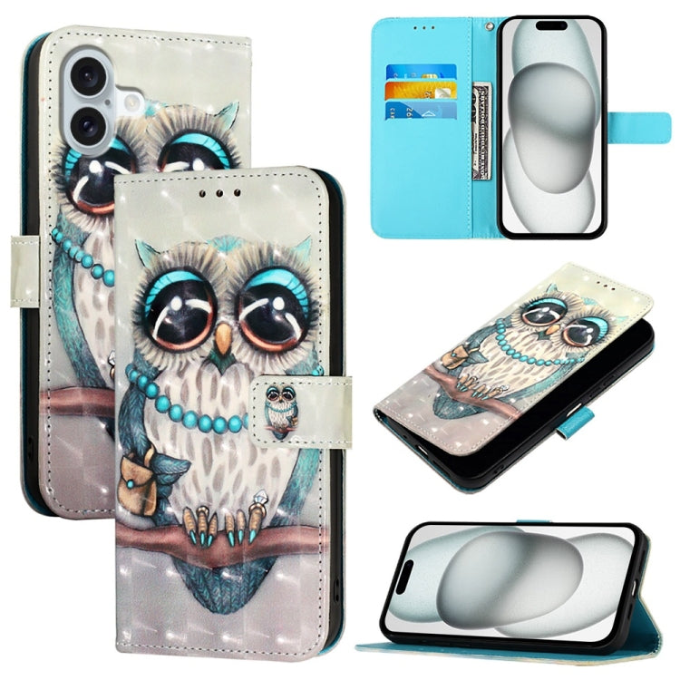 เคสโทรศัพท์หนังพับแนวนอนลายภาพวาด 3 มิติ สำหรับ iPhone 16 Pro, สำหรับ iPhone 16 Plus, สำหรับ iPhone 16, สำหรับ iPhone 15 Pro Max, สำหรับ iPhone 15 Pro, สำหรับ iPhone 15 Plus