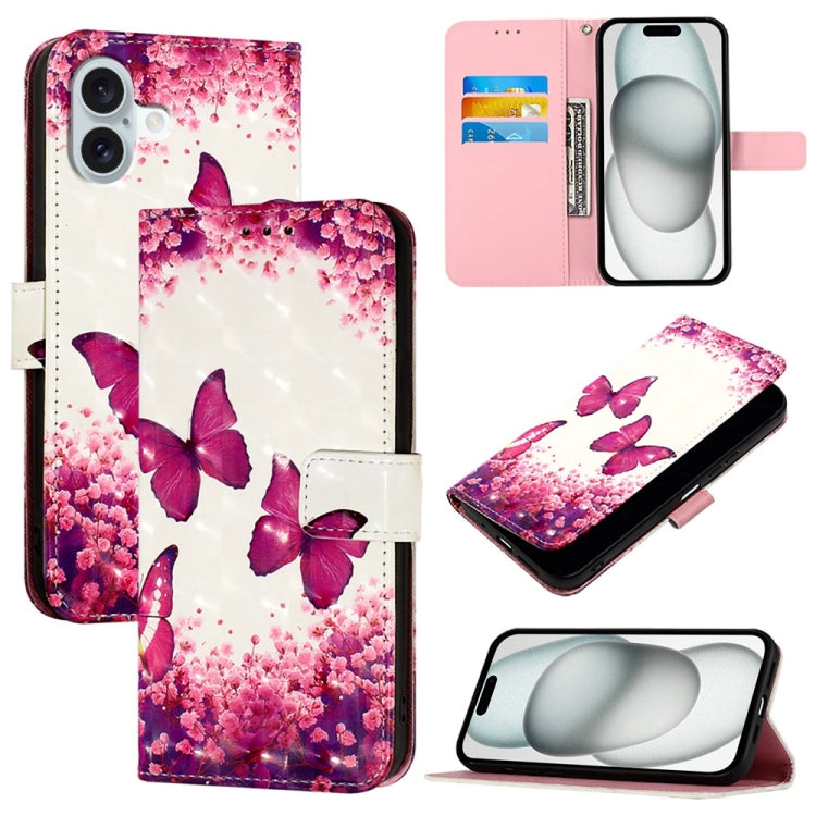 เคสโทรศัพท์หนังพับแนวนอนลายภาพวาด 3 มิติ สำหรับ iPhone 16 Pro, สำหรับ iPhone 16 Plus, สำหรับ iPhone 16, สำหรับ iPhone 15 Pro Max, สำหรับ iPhone 15 Pro, สำหรับ iPhone 15 Plus