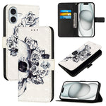 เคสโทรศัพท์หนังพับแนวนอนลายภาพวาด 3 มิติ สำหรับ iPhone 16 Pro, สำหรับ iPhone 16 Plus, สำหรับ iPhone 16, สำหรับ iPhone 15 Pro Max, สำหรับ iPhone 15 Pro, สำหรับ iPhone 15 Plus