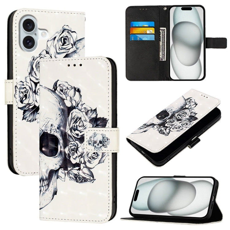 เคสโทรศัพท์หนังพับแนวนอนลายภาพวาด 3 มิติ สำหรับ iPhone 16 Pro, สำหรับ iPhone 16 Plus, สำหรับ iPhone 16, สำหรับ iPhone 15 Pro Max, สำหรับ iPhone 15 Pro, สำหรับ iPhone 15 Plus