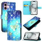 เคสโทรศัพท์หนังพับแนวนอนลายภาพวาด 3 มิติ สำหรับ iPhone 16 Pro, สำหรับ iPhone 16 Plus, สำหรับ iPhone 16, สำหรับ iPhone 15 Pro Max, สำหรับ iPhone 15 Pro, สำหรับ iPhone 15 Plus