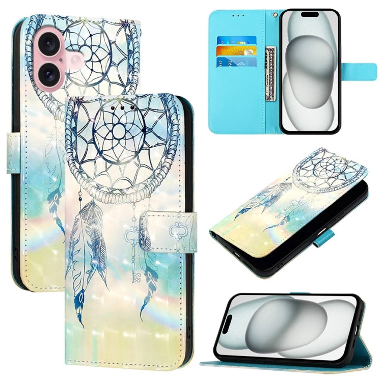 เคสโทรศัพท์หนังพับแนวนอนลายภาพวาด 3 มิติ สำหรับ iPhone 16 Pro, สำหรับ iPhone 16 Plus, สำหรับ iPhone 16, สำหรับ iPhone 15 Pro Max, สำหรับ iPhone 15 Pro, สำหรับ iPhone 15 Plus