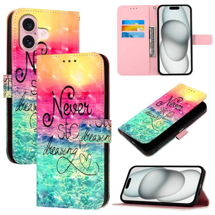 เคสโทรศัพท์หนังพับแนวนอนลายภาพวาด 3 มิติ สำหรับ iPhone 16 Pro, สำหรับ iPhone 16 Plus, สำหรับ iPhone 16, สำหรับ iPhone 15 Pro Max, สำหรับ iPhone 15 Pro, สำหรับ iPhone 15 Plus