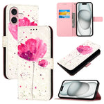 เคสโทรศัพท์หนังพับแนวนอนลายภาพวาด 3 มิติ สำหรับ iPhone 16 Pro, สำหรับ iPhone 16 Plus, สำหรับ iPhone 16, สำหรับ iPhone 15 Pro Max, สำหรับ iPhone 15 Pro, สำหรับ iPhone 15 Plus