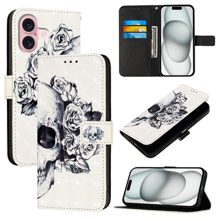 เคสโทรศัพท์หนังพับแนวนอนลายภาพวาด 3 มิติ สำหรับ iPhone 16 Pro, สำหรับ iPhone 16 Plus, สำหรับ iPhone 16, สำหรับ iPhone 15 Pro Max, สำหรับ iPhone 15 Pro, สำหรับ iPhone 15 Plus