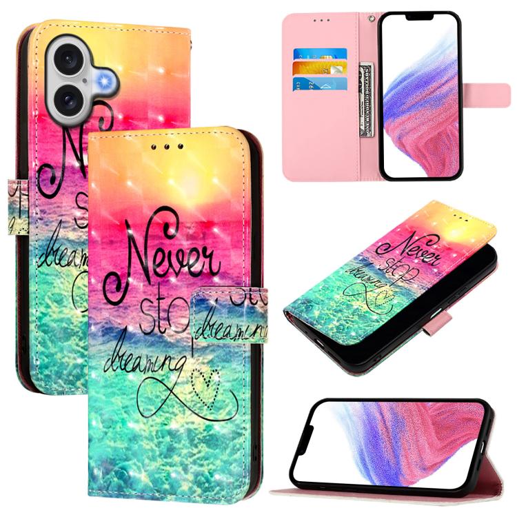 เคสโทรศัพท์หนังพับแนวนอนลายภาพวาด 3 มิติ สำหรับ iPhone 17e / 16e, สำหรับ iPhone 17 Pro Max, สำหรับ iPhone 17 Pro, สำหรับ iPhone 17, สำหรับ iPhone Air, สำหรับ iPhone 16 Pro Max