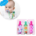 ชุดของเล่นกัดฟันเด็ก 3 ชิ้น พร้อมสายคล้องจุกนมหนา, ส่งสีสุ่ม