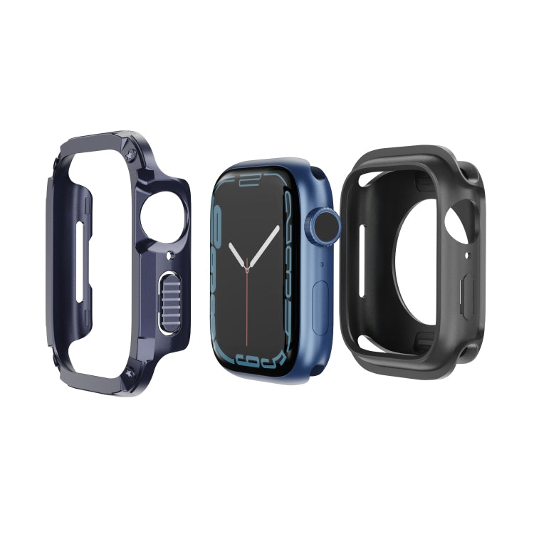 2-in-1 PC Hybrid TPU Armor Watch Case, For Apple Watch Ultra 4 / 3 / 2 / 1 49mm, For Apple Watch Series 6 / 5 / 4 / SE 44mm, For Apple Watch Series 6 / 5 / 4 / SE 40mm, For Apple Watch Series 9 / 8 / 7 45mm, For Apple Watch Series 9 / 8 / 7 41mm