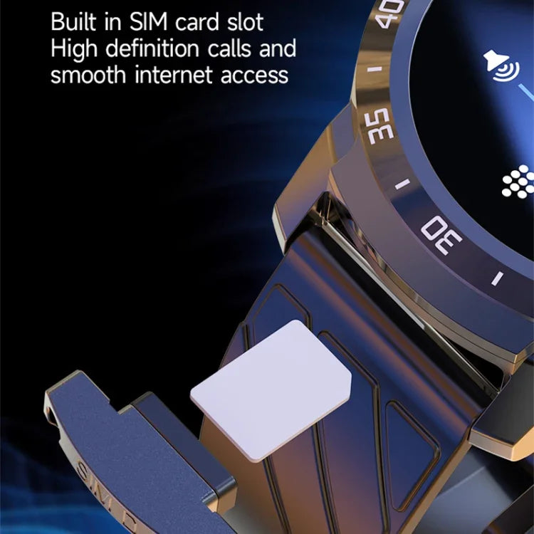 นาฬิกาอัจฉริยะ MT27 ขนาด 1.6 นิ้ว กันน้ำ IP67 4G Android 8.1 4G+64G รองรับวัดอัตราการเต้นหัวใจ / GPS พร้อมสายหนัง