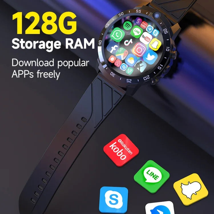 นาฬิกาอัจฉริยะ MT27 ขนาด 1.6 นิ้ว กันน้ำ IP67 4G Android 8.1 4G+64G รองรับวัดอัตราการเต้นหัวใจ / GPS พร้อมสายหนัง