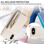 เคสโทรศัพท์หนังกระเป๋าซิปพร้อมสายคล้องไหล่ สำหรับ iPhone XS Max, สำหรับ iPhone 7 Plus / 8 Plus
