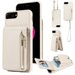 เคสโทรศัพท์หนังกระเป๋าซิปพร้อมสายคล้องไหล่ สำหรับ iPhone XS Max, สำหรับ iPhone 7 Plus / 8 Plus