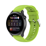 Solid Color Silicone Stainless Steel Silver Buckle Watch Band, Silver Buckle
