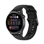 Solid Color Silicone Stainless Steel Black Buckle Watch Band, Black Buckle