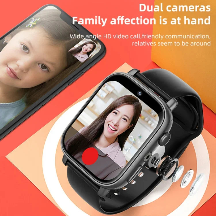 นาฬิกาอัจฉริยะ UNIWA X1S ขนาด 1.9 นิ้ว กันน้ำ IP67 4G Android 8.1 กล้องคู่ รองรับการวัดอุณหภูมิ, 1G+8G, 2G+16G