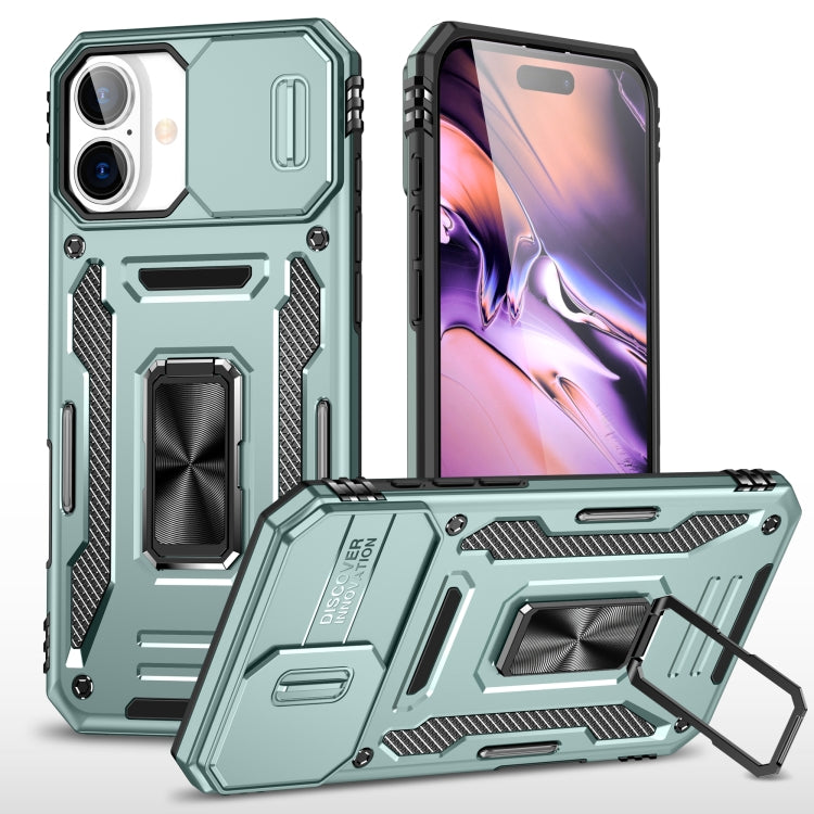 เคสโทรศัพท์เกราะ PC + TPU พร้อมชิลด์กล้อง สำหรับ iPhone 16 Pro, สำหรับ iPhone 16 Plus, สำหรับ iPhone 16, สำหรับ iPhone 15 Pro Max, สำหรับ iPhone 15 Pro, สำหรับ iPhone 15 Plus