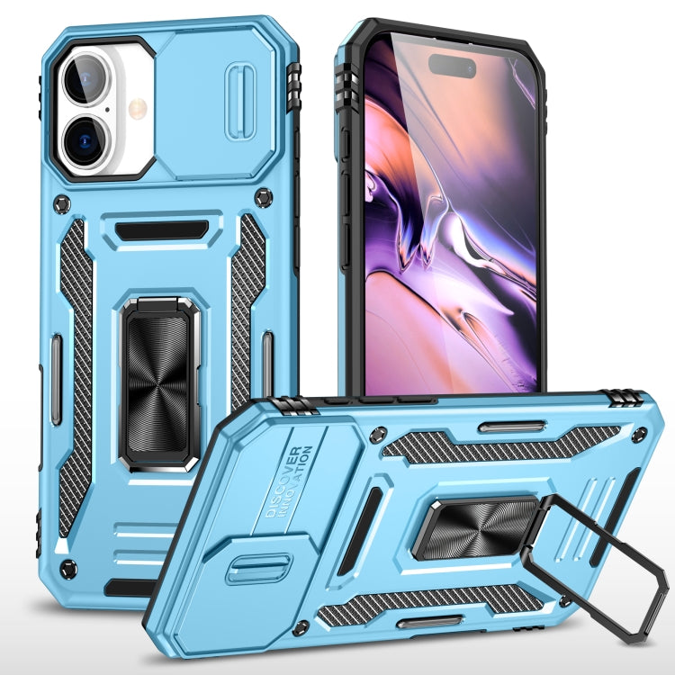 เคสโทรศัพท์เกราะ PC + TPU พร้อมชิลด์กล้อง สำหรับ iPhone 16 Pro, สำหรับ iPhone 16 Plus, สำหรับ iPhone 16, สำหรับ iPhone 15 Pro Max, สำหรับ iPhone 15 Pro, สำหรับ iPhone 15 Plus