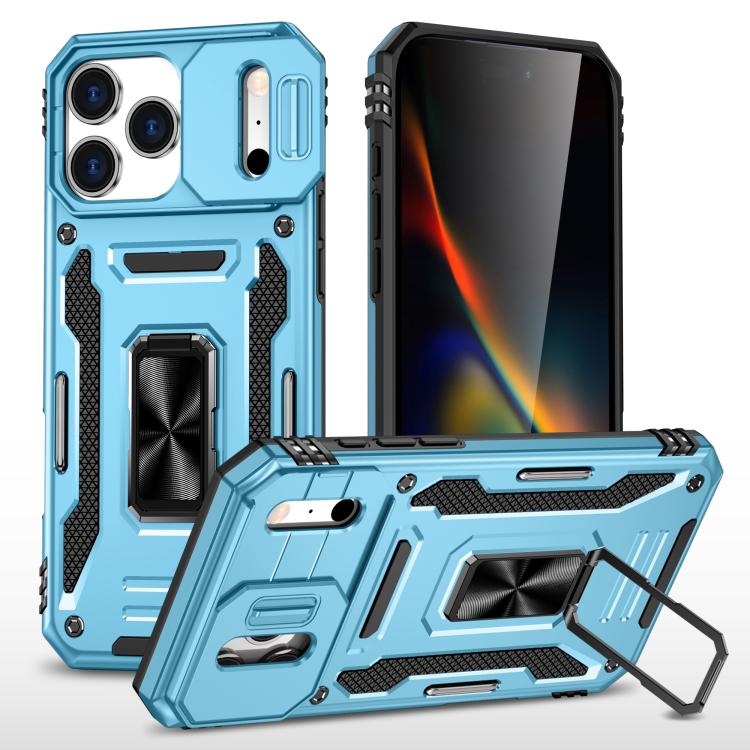 เคสโทรศัพท์เกราะ PC + TPU พร้อมชิลด์กล้อง สำหรับ iPhone 17e / 16e, สำหรับ iPhone 17 Pro Max, สำหรับ iPhone 17 Pro, สำหรับ iPhone 17, สำหรับ iPhone Air, สำหรับ iPhone 16 Pro Max