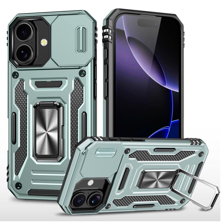 เคสโทรศัพท์เกราะ PC + TPU พร้อมชิลด์กล้อง สำหรับ iPhone 17e / 16e, สำหรับ iPhone 17 Pro Max, สำหรับ iPhone 17 Pro, สำหรับ iPhone 17, สำหรับ iPhone Air, สำหรับ iPhone 16 Pro Max