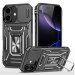 เคสโทรศัพท์เกราะ PC + TPU พร้อมชิลด์กล้อง สำหรับ iPhone 17e / 16e, สำหรับ iPhone 17 Pro Max, สำหรับ iPhone 17 Pro, สำหรับ iPhone 17, สำหรับ iPhone Air, สำหรับ iPhone 16 Pro Max