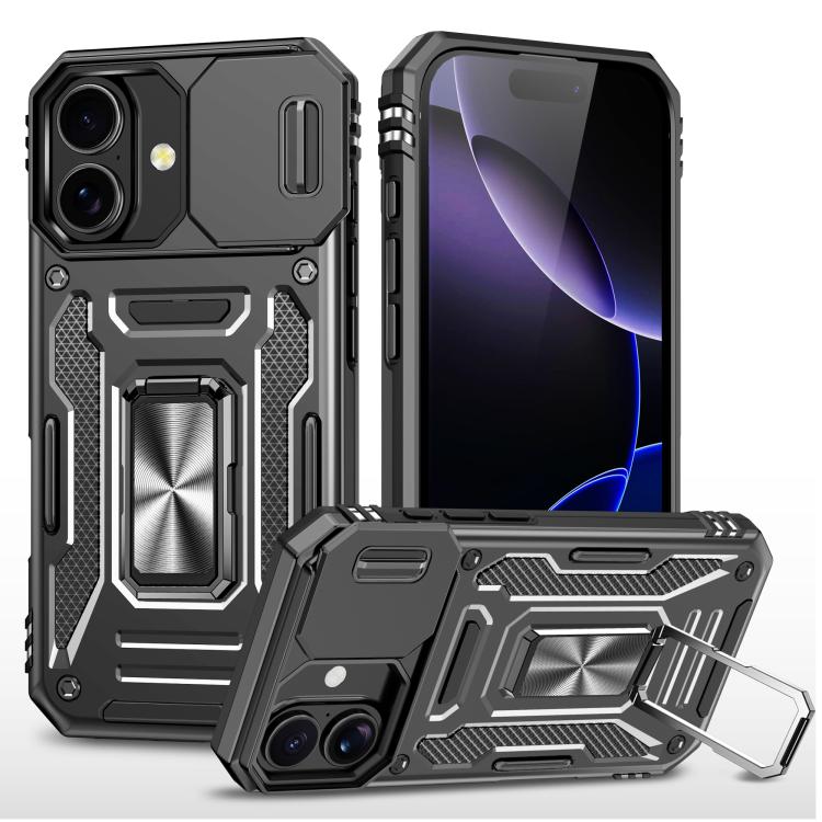เคสโทรศัพท์เกราะ PC + TPU พร้อมชิลด์กล้อง สำหรับ iPhone 17e / 16e, สำหรับ iPhone 17 Pro Max, สำหรับ iPhone 17 Pro, สำหรับ iPhone 17, สำหรับ iPhone Air, สำหรับ iPhone 16 Pro Max