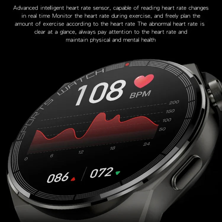 นาฬิกาอัจฉริยะ KT62 หน้าจอกลม TFT ขนาด 1.36 นิ้ว รองรับการโทร Bluetooth/ตรวจวัดออกซิเจนในเลือด พร้อมสายซิลิโคน, สายหนัง, สายเหล็ก