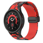 สายรัดนาฬิกาซิลิโคนลายพรางแบบตัวล็อกแม่เหล็ก สำหรับ Samsung Galaxy Watch5 / 5 Pro / Watch 4 / 4 Classic