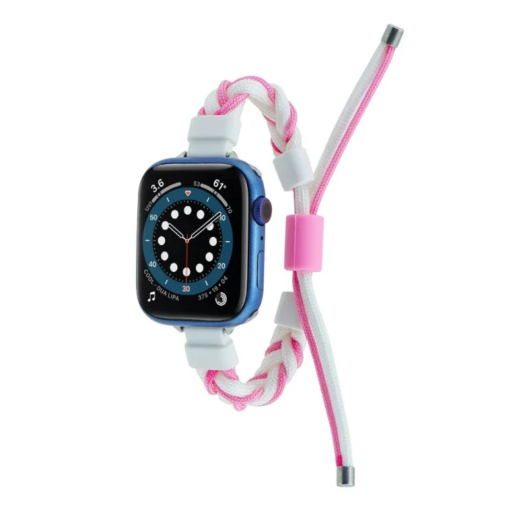 สายรัดนาฬิกาไนลอนถักเชือกเมล็ดถั่วซิลิโคน สำหรับ Apple Watch 4 44mm, สำหรับ Apple Watch 4 40mm, สำหรับ Apple Watch 3 38mm, สำหรับ Apple Watch 3 42mm, สำหรับ Apple Watch 2 42mm, สำหรับ Apple Watch 2 38mm