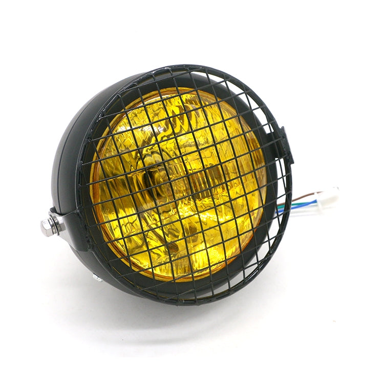 Motorcycle Reticular Retro Lamp LED Headlight Modification Accessories for Halley CG125 / GN125, DM-DD-023, DM-DD-023 (Yellow)