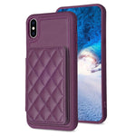 BF25 Square Plaid Card Bag Holder Phone Case, For iPhone XS Max, For iPhone 8 Plus / 7 Plus