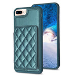 BF25 Square Plaid Card Bag Holder Phone Case, For iPhone XS Max, For iPhone 8 Plus / 7 Plus