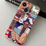 Painted Pattern Precise Hole PC Phone Case, For iPhone 15