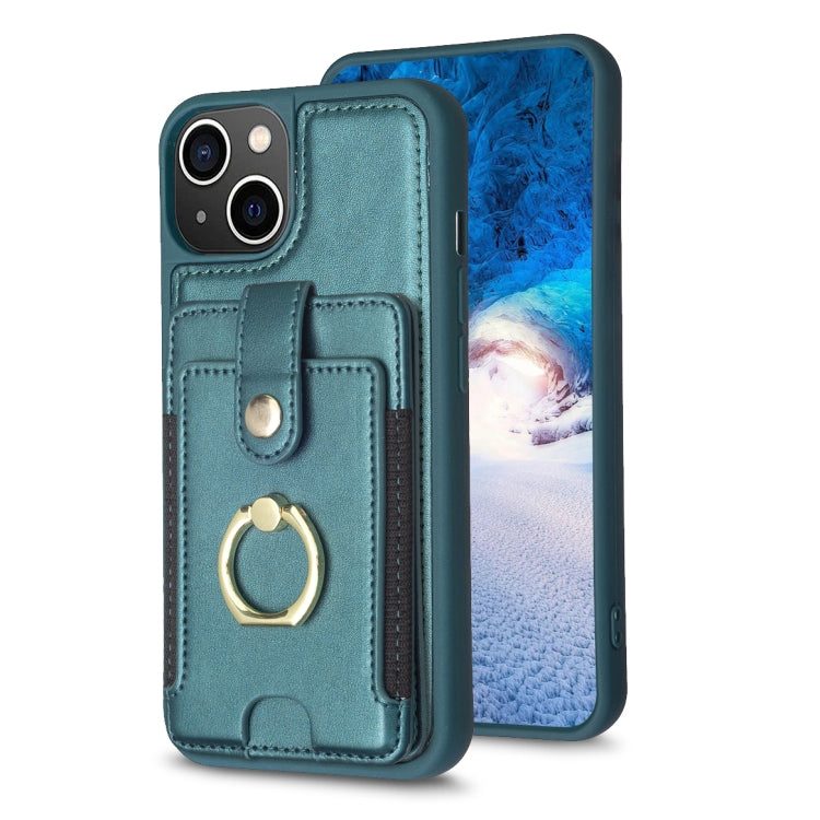 BF27 Metal Ring Card Bag Holder Phone Case, For iPhone 14 Plus, For iPhone 15 Pro Max, For iPhone 15 Pro, For iPhone 14 / 13, For iPhone 14 Pro, For iPhone 15 Plus