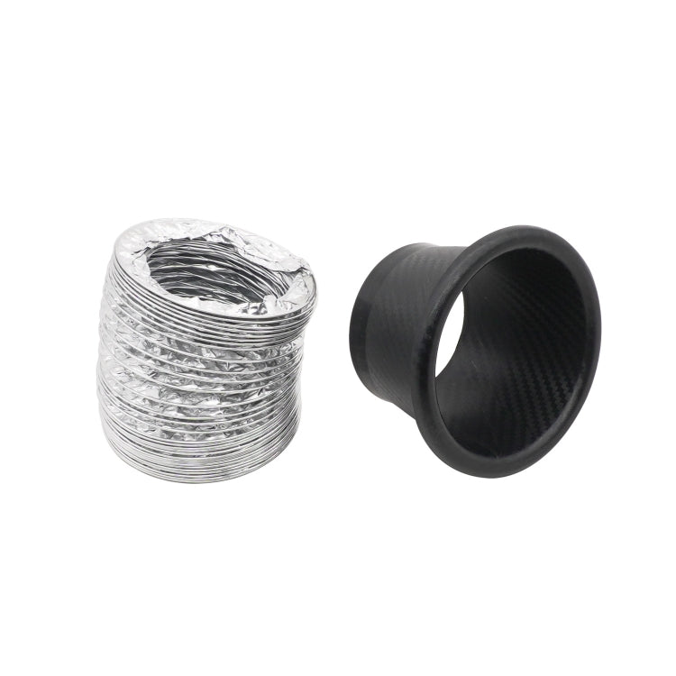 XH-UN099 Carbon Fiber Car Front Bumper Turbo Air Intake Inlet Pipe Air Funnel Kit, Round, Square