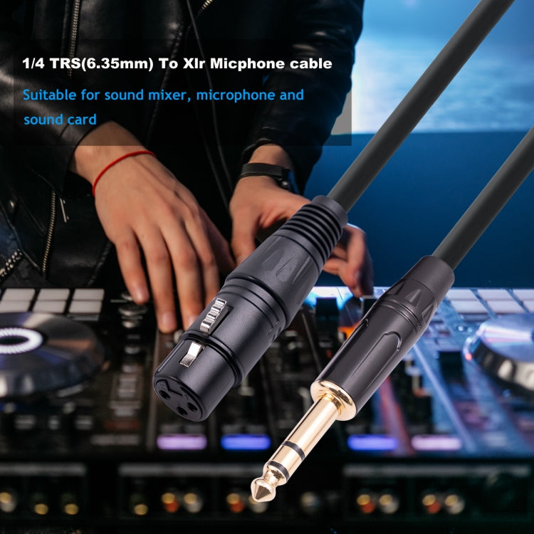 สายไมโครโฟน 6.35 มม. 1/4 TRS ตัวผู้เป็น XLR 3 พิน ตัวเมีย ยาว 1 ม., 1.8 ม., 3 ม., 5 ม., 10 ม.