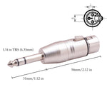 อะแดปเตอร์ LZ1179 6.35 มม. 1/4 TRS ตัวผู้เป็น XLR 3 พิน ตัวเมีย, LZ1179