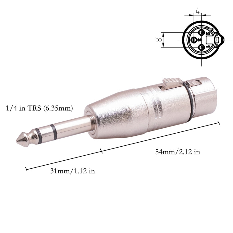 อะแดปเตอร์ LZ1179 6.35 มม. 1/4 TRS ตัวผู้เป็น XLR 3 พิน ตัวเมีย, LZ1179