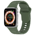 Square Buckle Armor Style Silicone Watch Band, For Apple Watch 8 45mm, For Apple Watch SE 2022 40mm, For Apple Watch SE 2022 44mm