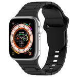 สายรัดนาฬิกาซิลิโคนสไตล์เกราะหัวเข็มขัดสี่เหลี่ยม สำหรับ Apple Watch 5 ขนาด 44 มม., สำหรับ Apple Watch 5 ขนาด 40 มม., สำหรับ Apple Watch 4 ขนาด 44 มม.