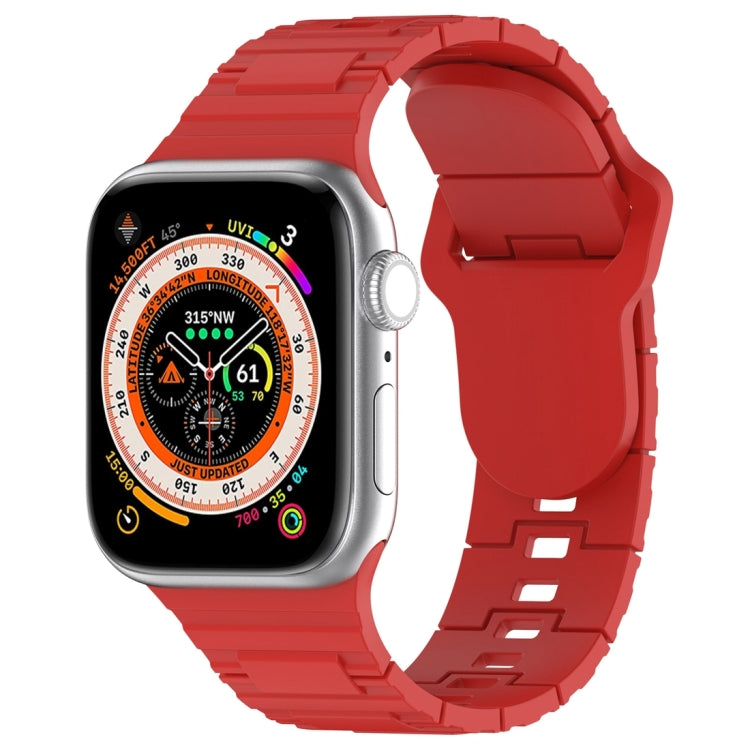 สายรัดนาฬิกาซิลิโคนสไตล์เกราะหัวเข็มขัดสี่เหลี่ยม สำหรับ Apple Watch 5 ขนาด 44 มม., สำหรับ Apple Watch 5 ขนาด 40 มม., สำหรับ Apple Watch 4 ขนาด 44 มม.