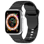 สายรัดนาฬิกาซิลิโคนสไตล์เกราะหัวเข็มขัดสี่เหลี่ยม สำหรับ Apple Watch 3 ขนาด 42 มม., สำหรับ Apple Watch 2 ขนาด 42 มม., สำหรับ Apple Watch 2 ขนาด 38 มม.