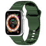 สายรัดนาฬิกาซิลิโคนสไตล์เกราะหัวเข็มขัดสี่เหลี่ยม สำหรับ Apple Watch Ultra 49 มม., สำหรับ Apple Watch SE 2023 44 มม., สำหรับ Apple Watch 8 41 มม.